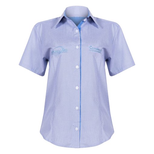 CAMISA FEMININA LISTRA ROYAL LOGO CONVEM E HAKUO - CENTRAL