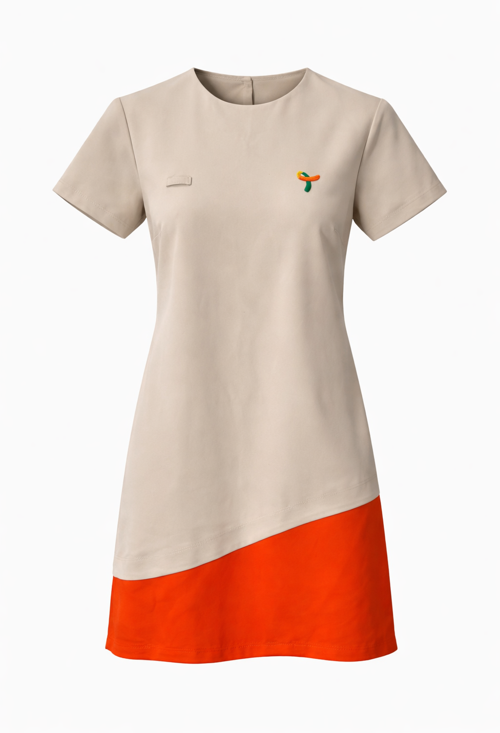 VESTIDO EMOZIONE AREIA COM RECORTE LARANJA , RECEPÇÃO, RESTAURANTE PRINCIPAL E KIDS HOSTESS, TAUA JP