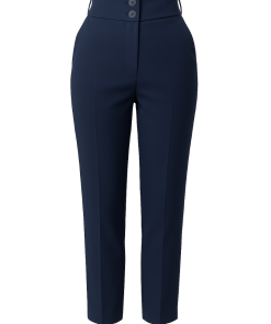 CALÇA SOCIAL FEMININA AZUL MARINHO, 1 BOLSO EMBUTIDO L/D, 1 BORDADO L/D, GESTOR, TAUA JP