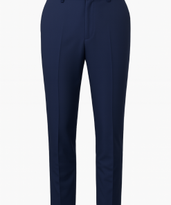 CALÇA SOCIAL MASCULINA AZUL MARINHO, 2 BOLSOS EMBUTIDOS, 1 BORDADO L/D, GESTOR, TAUA JP