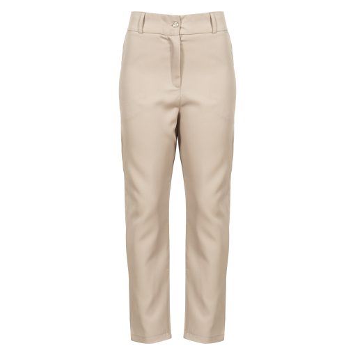 CALÇA SOCIAL FEMININA EMOZIONE AREIA, 1 BOLSO EMBUTIDO L/D, 1 BORDADO L/D, ADM, TAUA JP