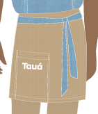 AVENTAL CINTURA CAQUI, FRUTOS DO MAR, GARÇOM, TAUA JP