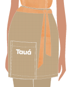 AVENTAL CINTURA CAQUI, BOLSO CHAPADO COM SILK, RESTAURANTE PRINCIPAL E KIDS BAR E GARÇOM, TAUA JP