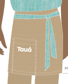 AVENTAL CINTURA CAQUI, NORDESTINO, GARÇOM, TAUA JP