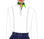 BATA FEMININA BRANCA, DET. GOLA PADRE EM V, COM MEIO PATTE, 1 BOTÃO M/L, GESTOR, TAUA JP