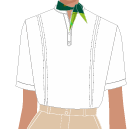 BATA FEMININA BRANCA, DET. GOLA PADRE V, 1 BOTÃO M/C, SUPERVISÃO E COORDENAÇÃO ÁREAS GERAIS, TAUA JP