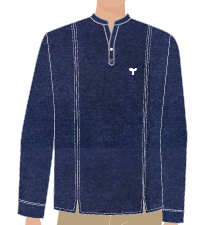 BATA MASCULINA MARINHO MESCLA M/L , DET. GOLA PADRE V, RESTAURANTE PRINCIPAL E KIDS MAITRE, TAUA JP