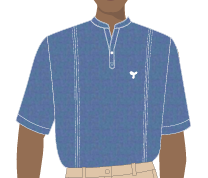 BATA MASCULINA PETRÓLEO MESCLA M/C, DET. GOLA PADRE EM V COM MEIA PATTE, 1 BOTÃO, MAIS TAUA JP