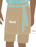 BERMUDA MASCULINA CAQUI, NORDESTINO, GARÇOM, TAUA JP