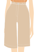 BERMUDA SOCIAL FEMININA EMOZIONE AREIA, 1 BOLSO EMBUTIDO L/D, 1 BORDADO L/D, RECEPÇÃO, TAUA JP