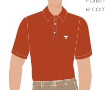 CAMISETA POLO MASCULINA LARANJA QUEIMADO M/C, GARÇOM PISCINA, PRAIA, TAUA JP