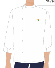 DOLMA MASCULINA GOLA PADRE ABOTOAMENTO EMBUTIDO, BRANCA, CHEFE DE COZINHA, TAUA JP