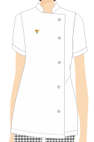 DOLMA FEMININA GOLA PADRE, TRANSPASSADO, BRANCA, COZINHEIRA, AUX. DE COZINHA, RESTAURANTE, TAUA JP