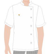 DOLMA MASCULINA GOLA PADRE, TRANSPASSADO, BRANCA, AUX. DE COZINHA, RESTAURANTE, TAUA JP