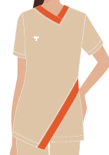 JALECO FEMININA EMOZIONE AREIA,DECOTE EM V, BORDADOS L/D, AGENTE DE SERVIÇOS GERAIS, TAUA JP