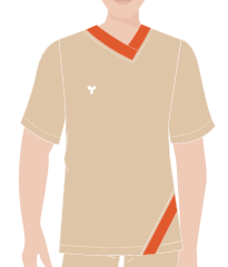 JALECO MASCULINO EMOZIONE AREIA, DECOTE EM V, BORDADOS L/D, AGENTE DE SERVIÇOS GERAIS, TAUA JP